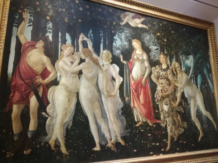 La Primavera del Botticelli, galleria degli Uffizi, Firenze